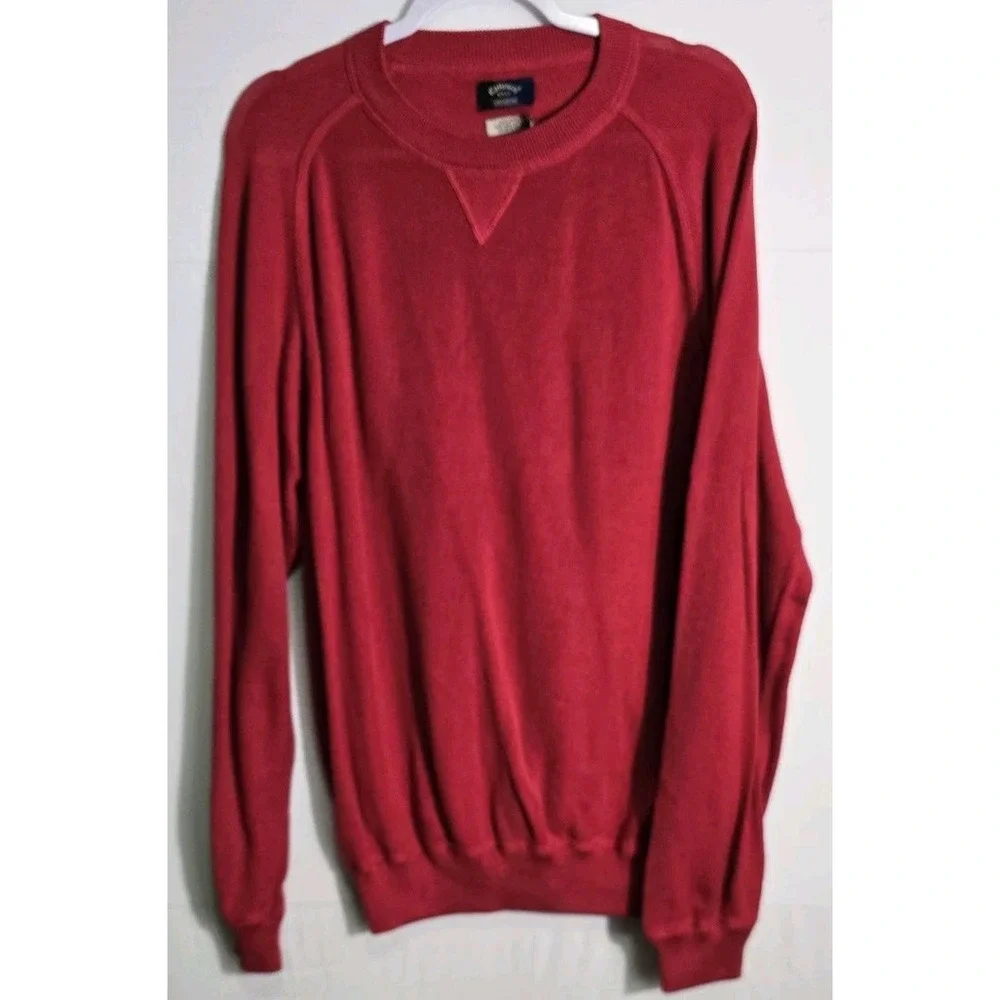 Callaway Crewneck Sweater Knit Pullover Golf Casual‎ Red Mens Extra Large NWT